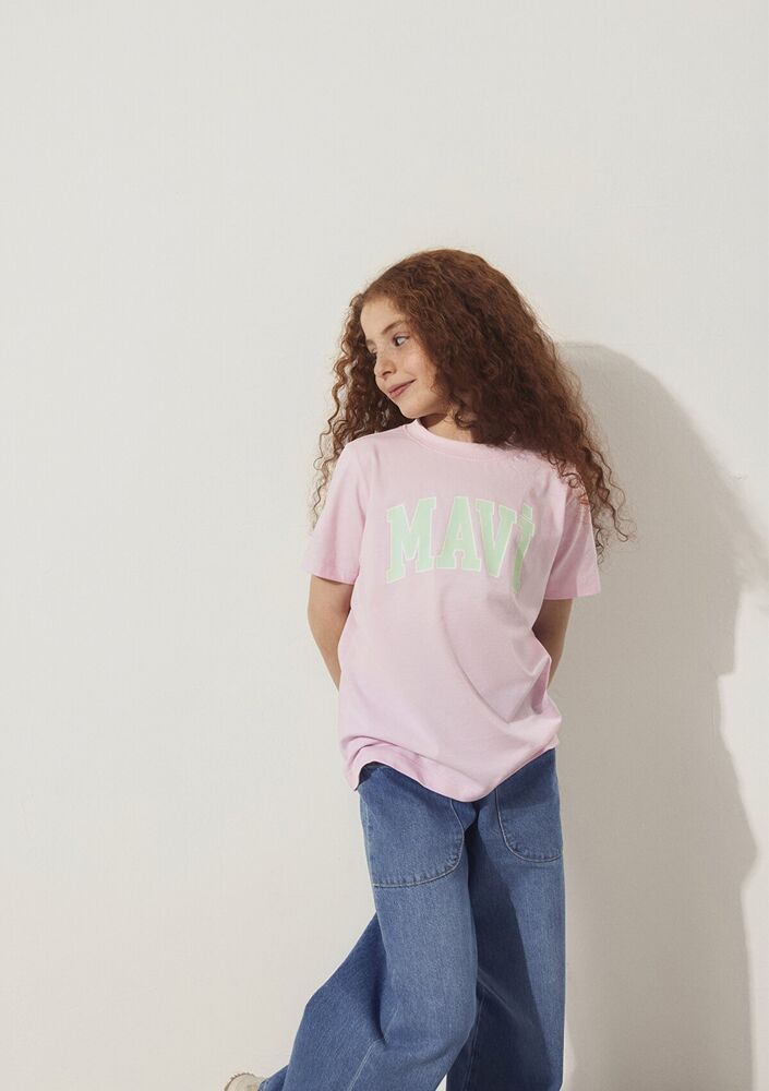 Mavi Logo Toz Pembe Çocuk Tişört 7610109-86953 - 2