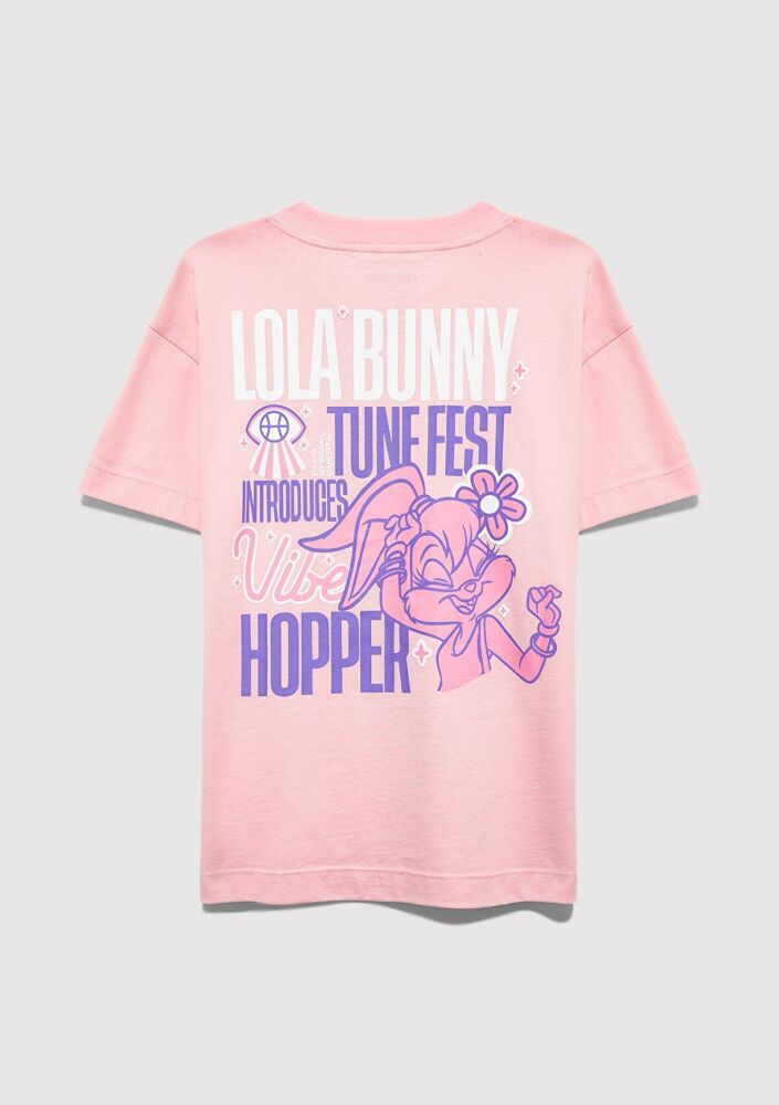 Mavi Lola Bunny Baskılı Pembe Loose Fit Çocuk Tişört 7610415-71007 (1)