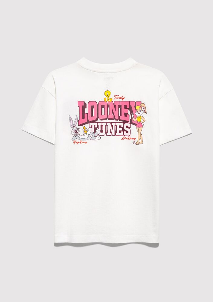 Mavi Looney Tunes Baskılı Ekru Çocuk Tişört 7610452-70057 (1)
