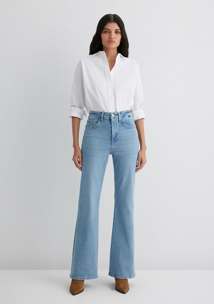 Mavi Los Angeles Lt Blue Premium Flare Bootcut Yüksek Bel İspanyol Paça Kadın Jean Pantolon 1010349-90442 - 4