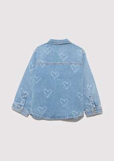 Mavi Lulu Lt Heart Print Denim Çocuk Jean Gömlek 7210002-89486 - 2