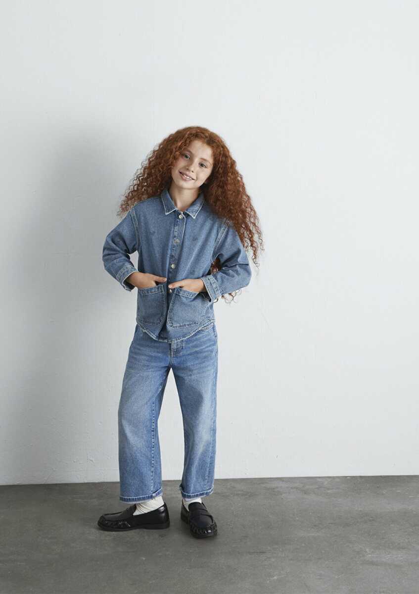 Mavi Lulu Lt Heart Print Denim Çocuk Jean Gömlek 7210002-90880