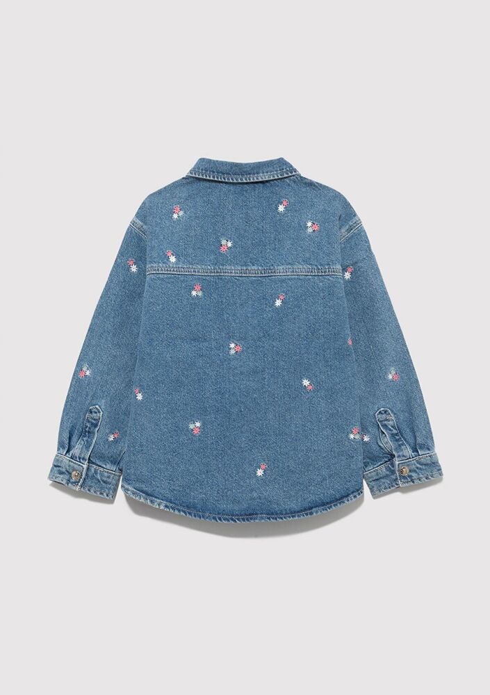 Mavi Lulu Mid Flower Denim Çocuk Jean Gömlek 7210002-90881 (1)