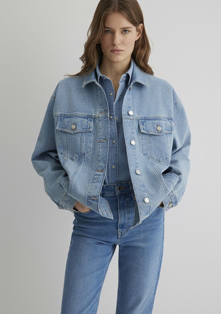 Mavi Luna Lt Blue 90 S Kadın Jean Ceket 1110177-89165