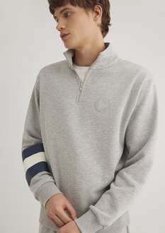 Mavi M Baskılı Half Zıp Açık Gri Erkek Sweat 0S10307-80196 - 3