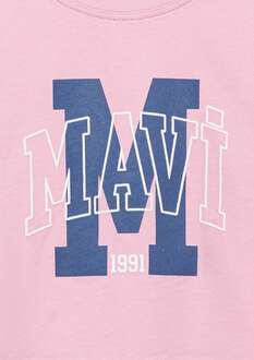 Mavi M Baskılı Logo Toz Pembe Çocuk Tişört 7610276-86953 - 3