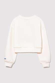 Mavi M Logo Baskılı Beyaz Çocuk Sweat 7S10079-70057 - 2