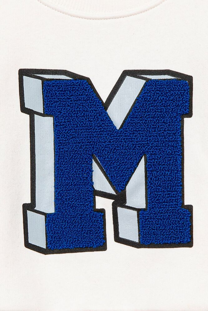 Mavi M Logo Baskılı Beyaz Çocuk Sweat 7S10079-70057 - 3