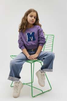 Mavi M Logo Baskılı Mor Çocuk Sweat 7S10079-88135 - 1