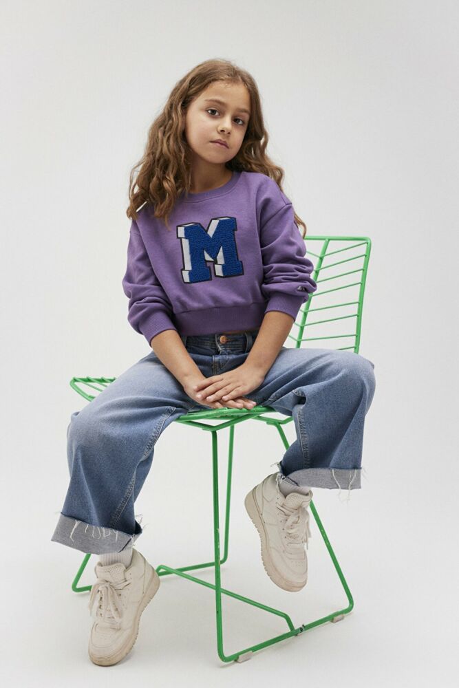 Mavi M Logo Baskılı Mor Çocuk Sweat 7S10079-88135 - 1