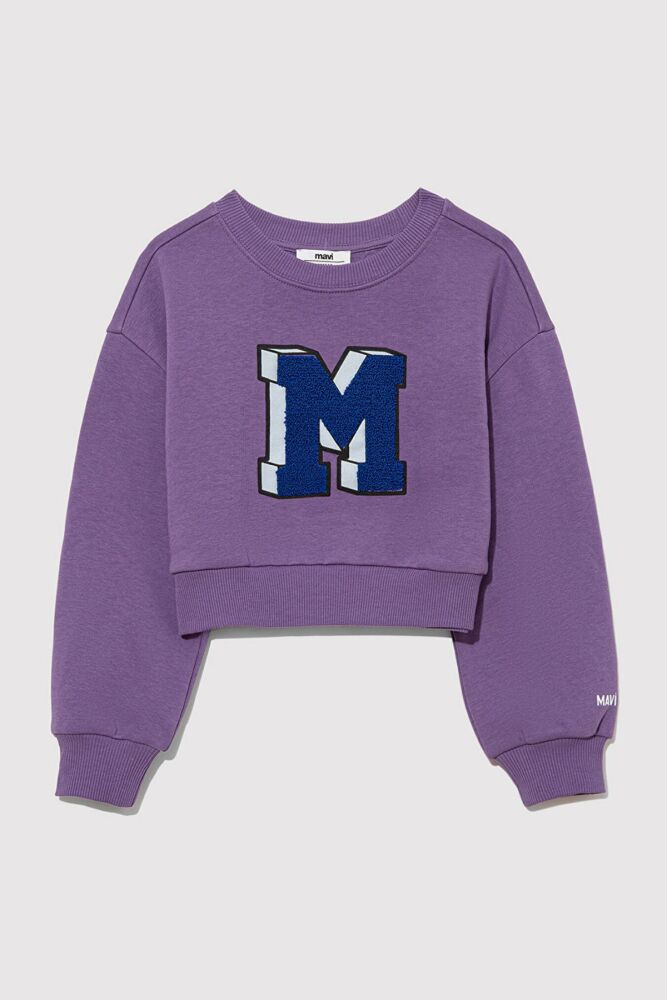 Mavi M Logo Baskılı Mor Çocuk Sweat 7S10079-88135 - 2