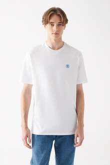 Mavi M Logo Beyaz Erkek Tişört 062774-620 - Mavi (1)