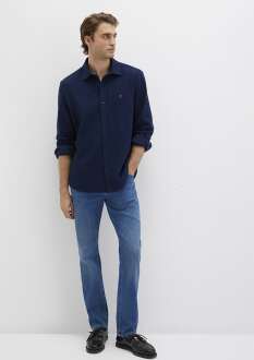 Mavi M Logo Lacivert Regular Fit Erkek Gömlek 0211789-70497 - Mavi (1)