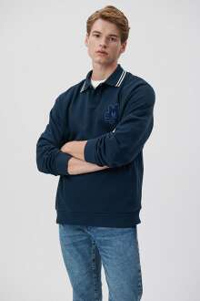 Mavi M91 Bisiklet Yaka Gece Lacivert Erkek Sweat 0S10026-70490 - Mavi (1)