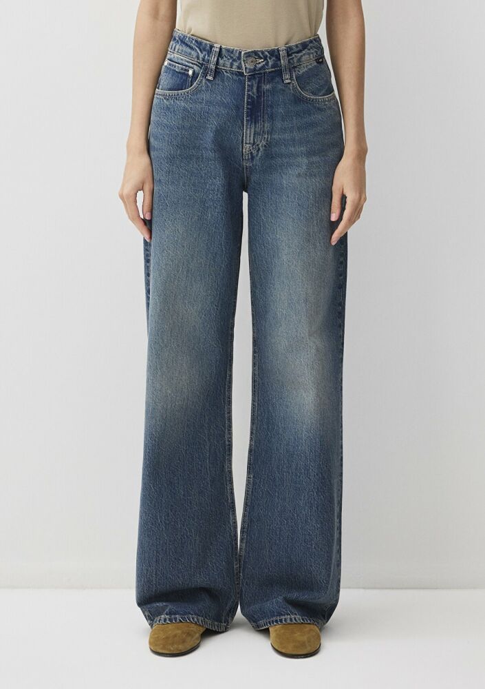Mavi Malibu Dark Vintage Denim Wide Leg Kadın Jean Pantolon 1010152-90393 - 4
