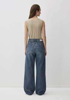Mavi Malibu Dark Vintage Denim Wide Leg Kadın Jean Pantolon 1010152-90393 - 5