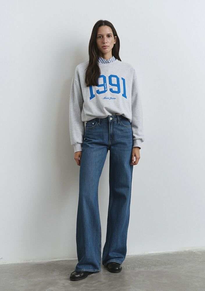 Mavi Malibu Icon Puslu Koyu Mavi Wide Leg Kadın Jean Pantolon 1010152-90516