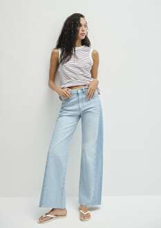 Mavi Malubu Blocking Denim Wide LegYüksek Bel Geniş Paça Kadın Jean Pantolon 1010152-88986 - 1