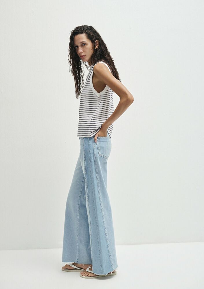 Mavi Malubu Blocking Denim Wide LegYüksek Bel Geniş Paça Kadın Jean Pantolon 1010152-88986 - 3