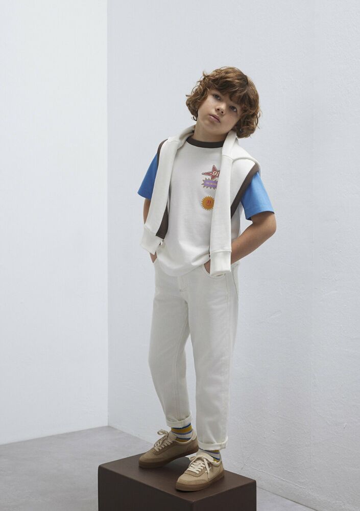 Mavi Mars 90lar Kırık Beyaz Tapared Çocuk Jean Pantolon 6011361-A2945