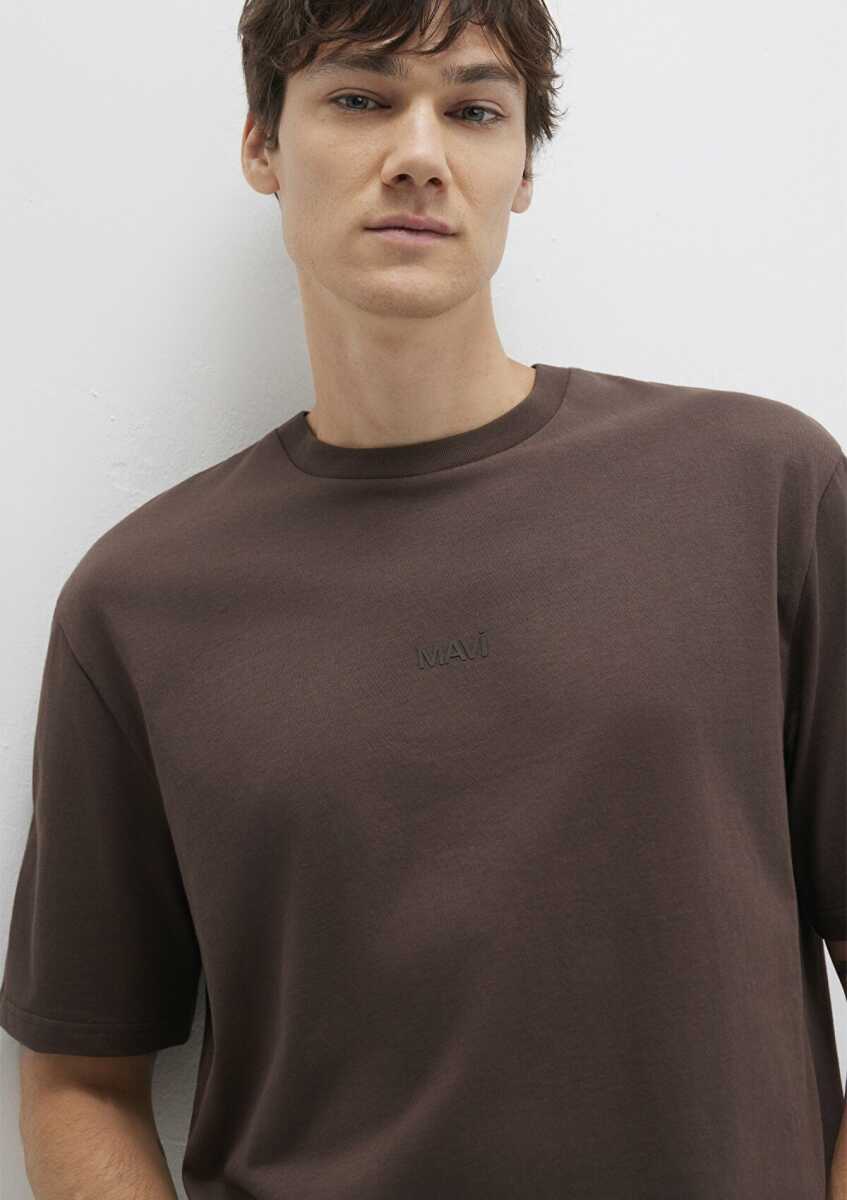 Mavi Mavi Baskılı Kahverengi Loose Fit Bol Rahat Kesim Erkek Tişört 0613093-70251