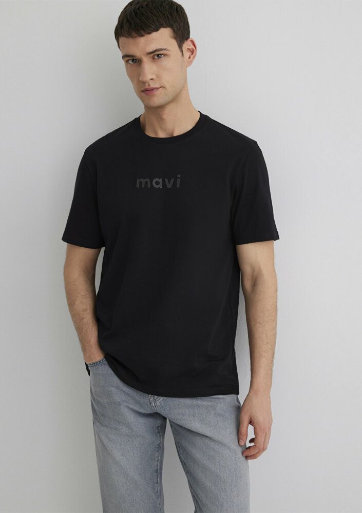 Mavi Mavi Baskılı Siyah Regular Fit Erkek Tişört 0612732-900