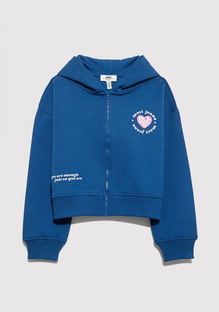 Mavi Mavi Jeans Baskılı Kapüşonlu Mavi Çocuk Sweatshirt 7S10172-70770