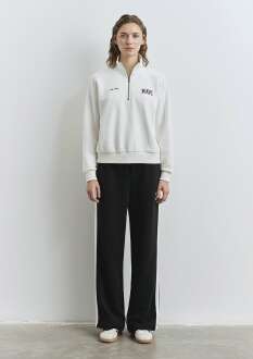 Mavi Mavi Logo Baskılı Yarı Fermuarlı Ekru Loose Fit Kadın Sweatshirt 1S10373-70057 - 3