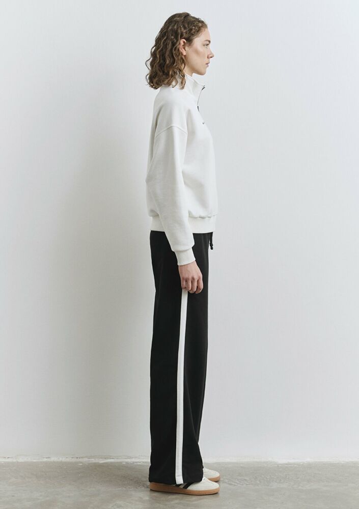 Mavi Mavi Logo Baskılı Yarı Fermuarlı Ekru Loose Fit Kadın Sweatshirt 1S10373-70057 - 5