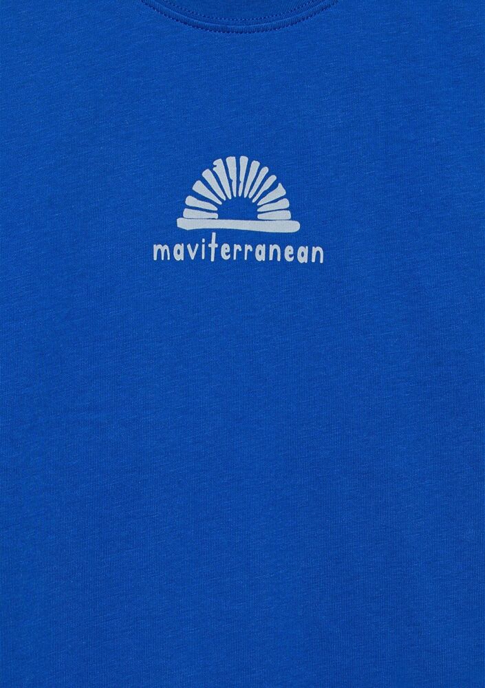 Mavi Maviterranean Baskılı Sax Mavi Çocuk Tişört 6610391-70896 - 4