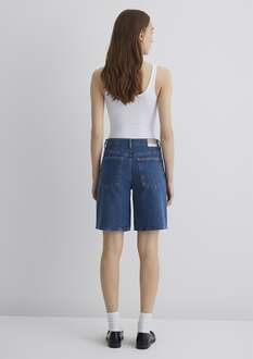 Mavi Melina All Blue Puslu Koyu Mavi Kadın Jean Şort 1410144-89745 - 5