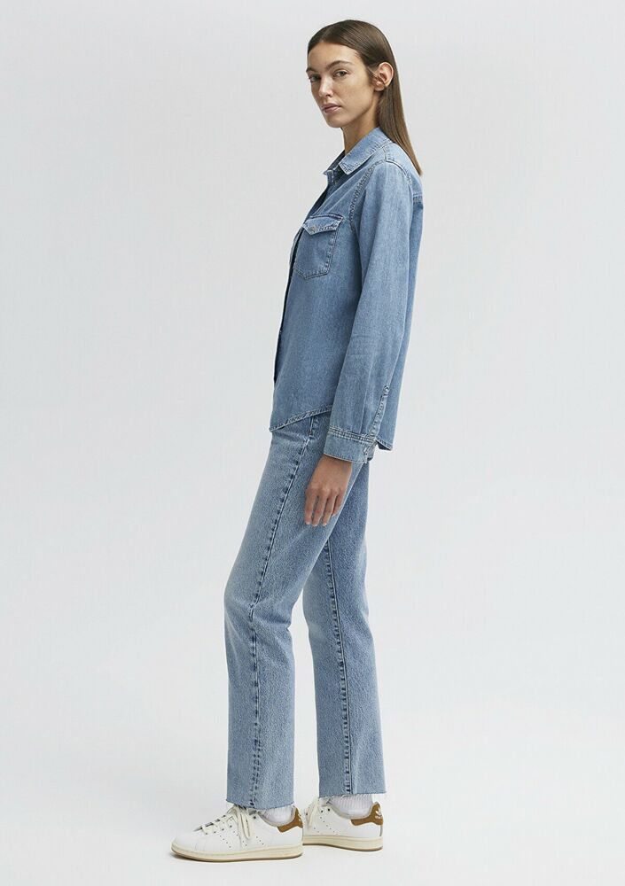 Mavi Merida All Blue İndigo Mavisi Jean Gömlek 1210662-86492 - 4