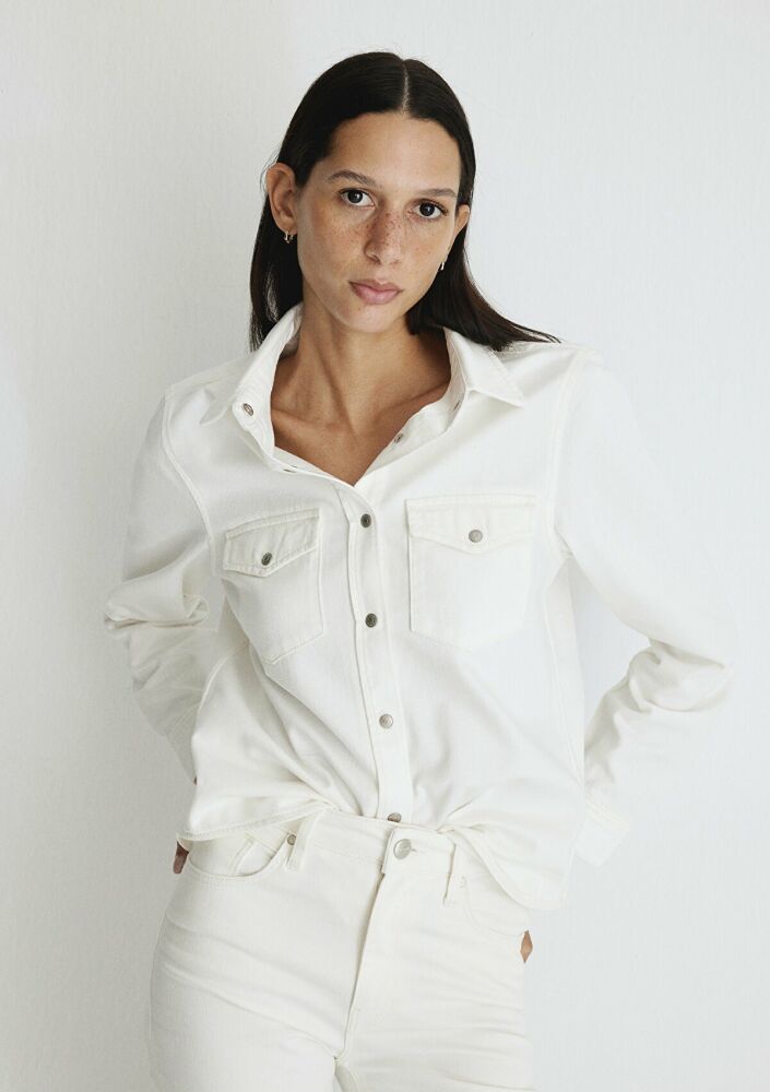 Mavi Merida All Blue Kırık Beyaz Jean Gömlek 1210662-86491