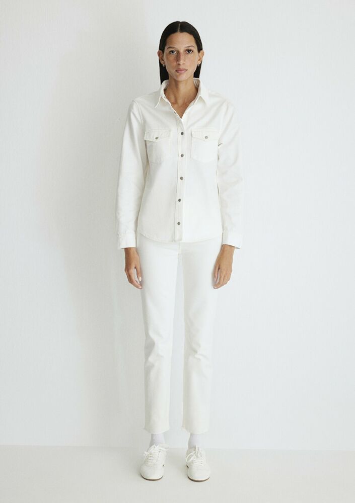 Mavi Merida All Blue Kırık Beyaz Jean Gömlek 1210662-86491 (1)