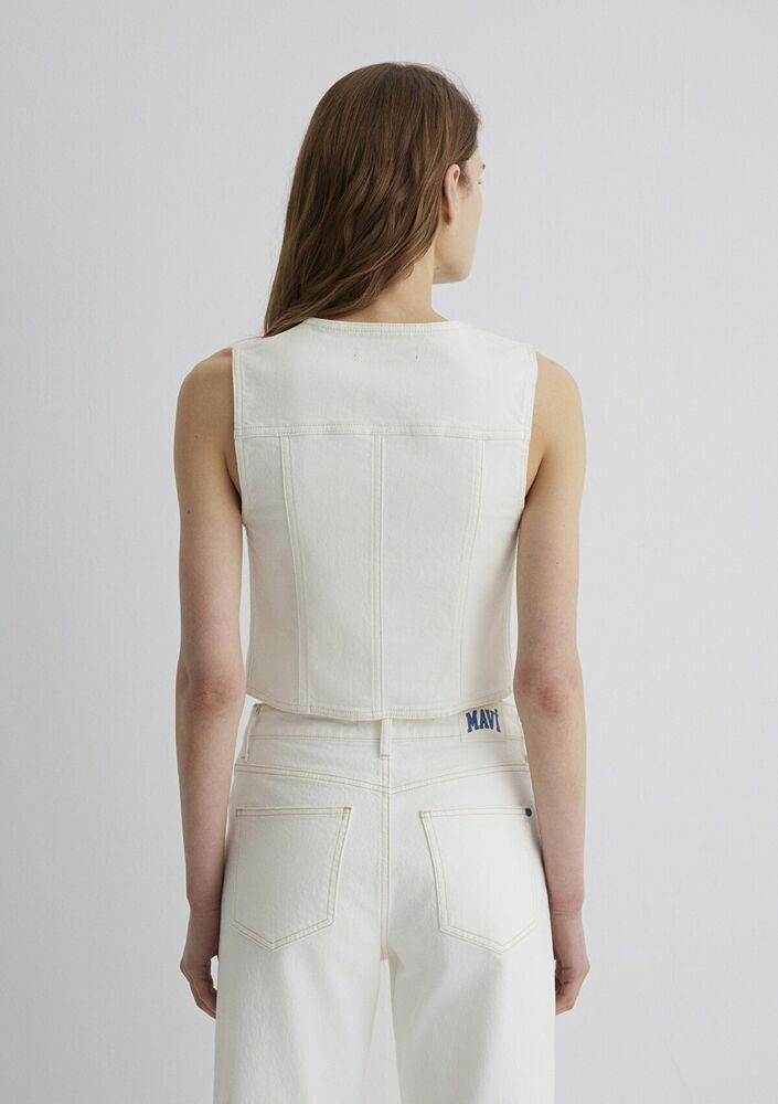 Mavi Merlın Off White Denim Kadın Jean Gömlek 1110265-89157 - 4