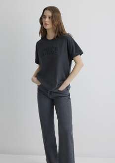 Mavi Mıamı Baskılı Kadın Tişört 1613217-70087 - Mavi (1)