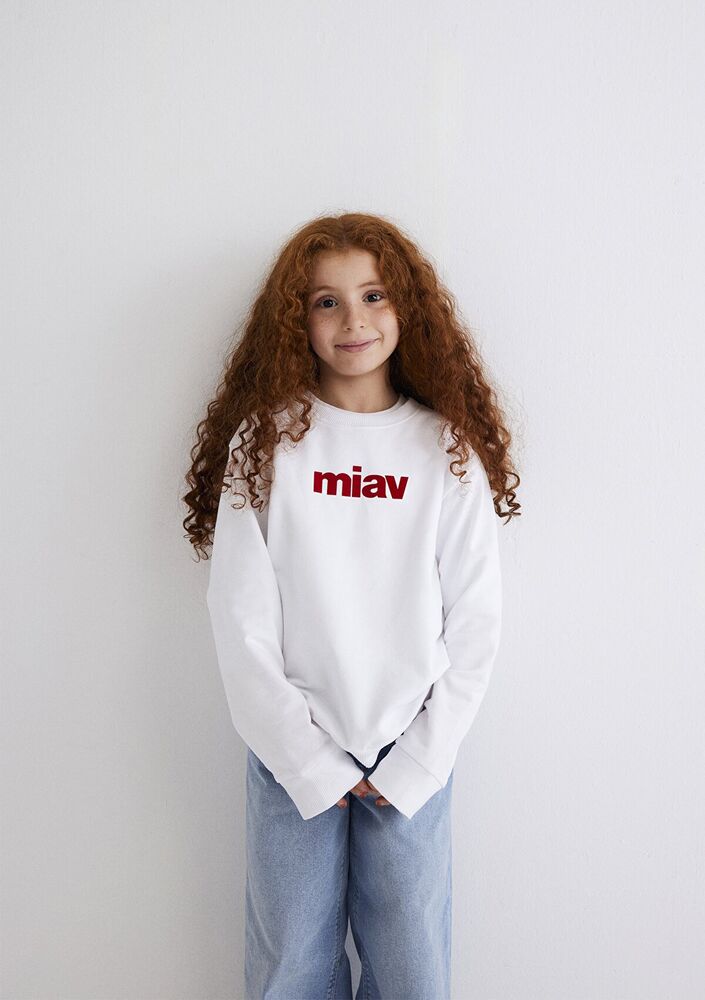 Mavi Mıav Baskılı Beyaz Çocuk Sweat 6610031-602 - 1