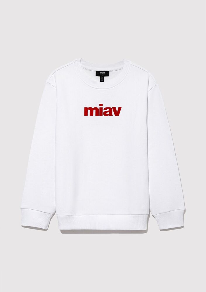 Mavi Mıav Baskılı Beyaz Çocuk Sweat 6610031-602 - 3