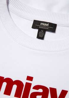 Mavi Mıav Baskılı Beyaz Çocuk Sweat 6610031-602 - 5