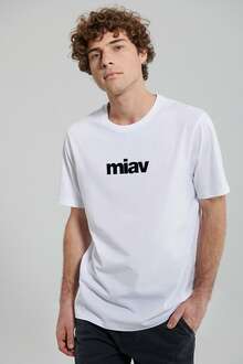 Mavi Miav Baskılı Beyaz Erkek Tişört 067153-602 - 3