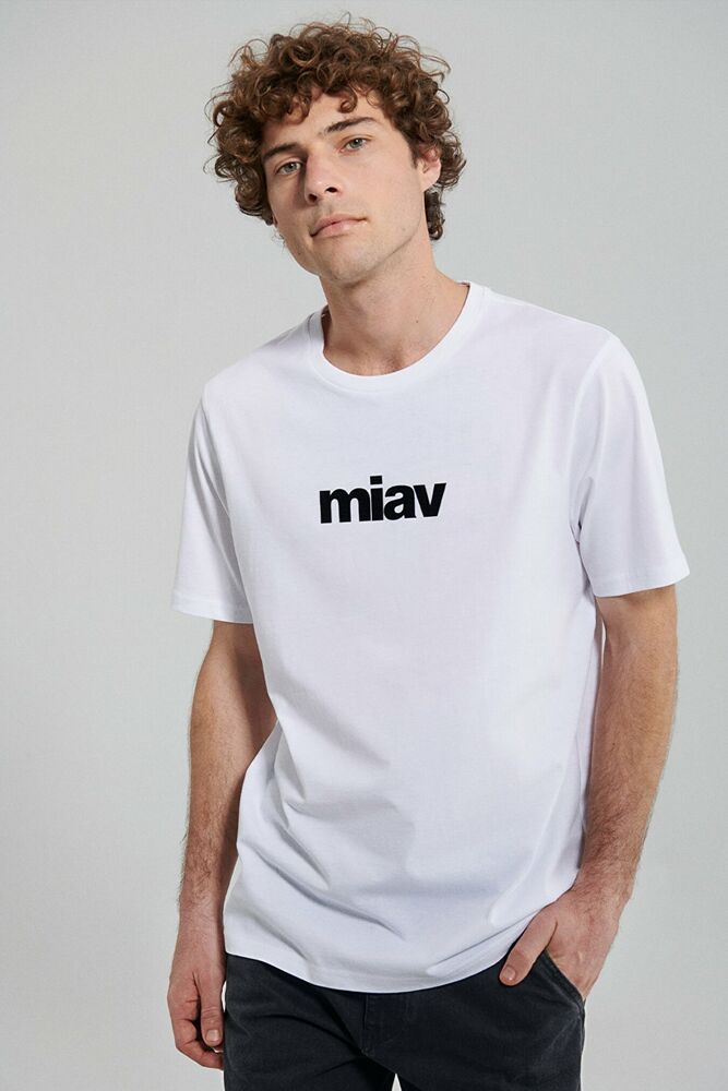 Mavi Miav Baskılı Beyaz Erkek Tişört 067153-602 - 3