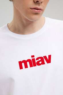 Mavi Miav Baskılı Beyaz Erkek Tişört 067153-622 - 5