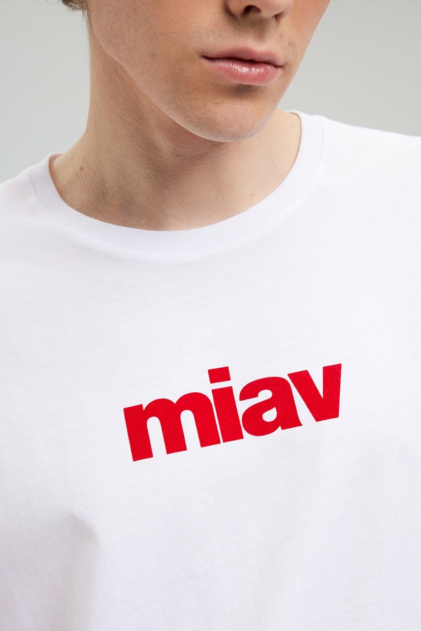 Mavi Miav Baskılı Beyaz Erkek Tişört 067153-622 - 5