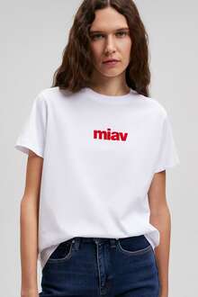 Mavi Miav Baskılı Kadın Tişört 1610622-86417 - 1