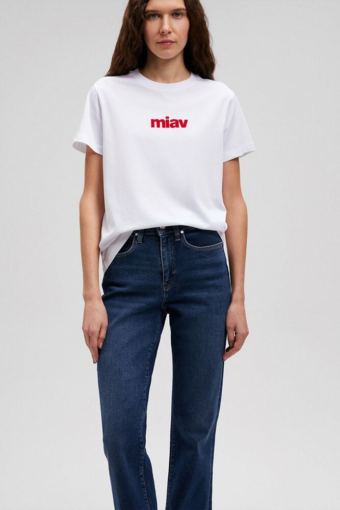 Mavi Miav Baskılı Kadın Tişört 1610622-86417 - 2