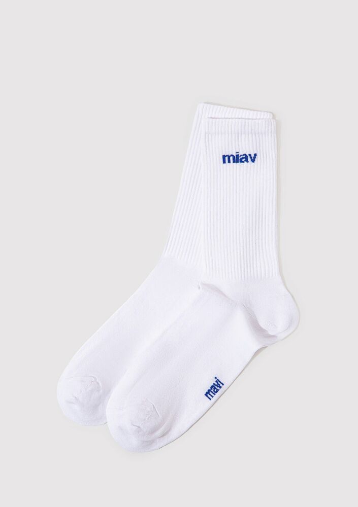 Mavi Mıav Beyaz Soket Erkek Çorap 0911440-620