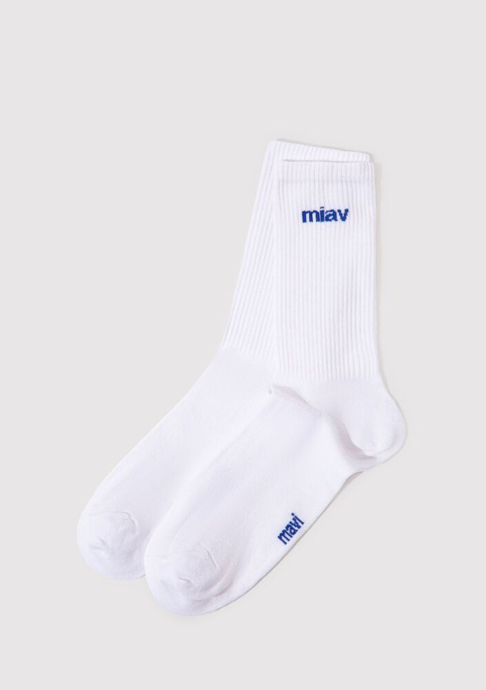 Mavi Mıav Beyaz Soket Erkek Çorap 0911440-620 (1)