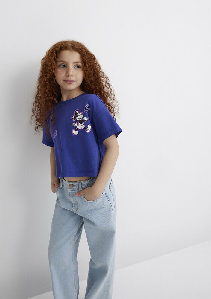 Mavi Mickey Baskılı Çocuk Tişört 7610297-70908 - 1