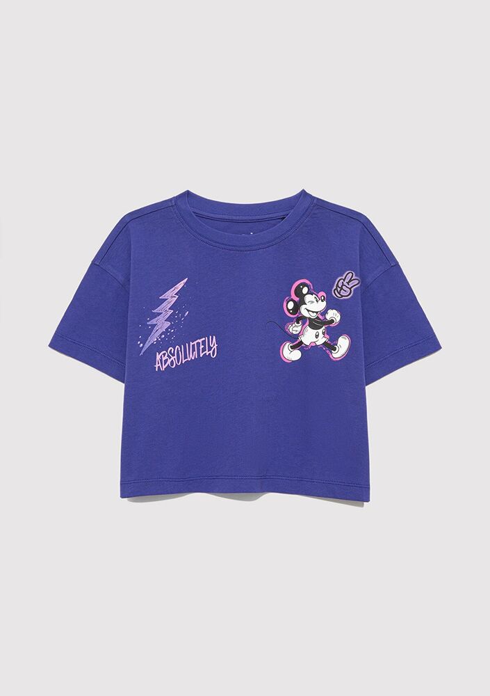 Mavi Mickey Baskılı Çocuk Tişört 7610297-70908 - 3