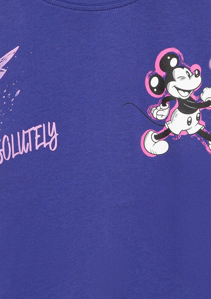 Mavi Mickey Baskılı Çocuk Tişört 7610297-70908 - 5